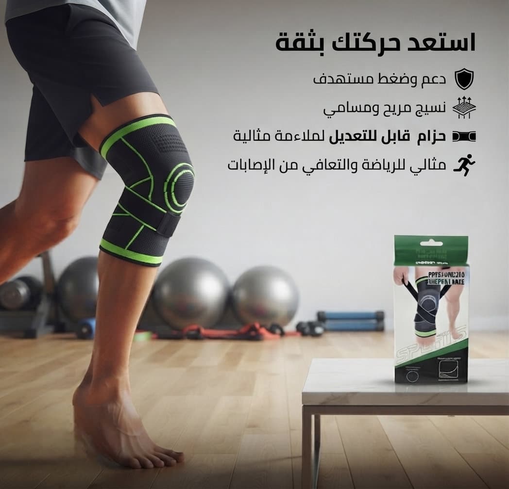 مشد الركبه الضاغط والداعم مع أشرطه